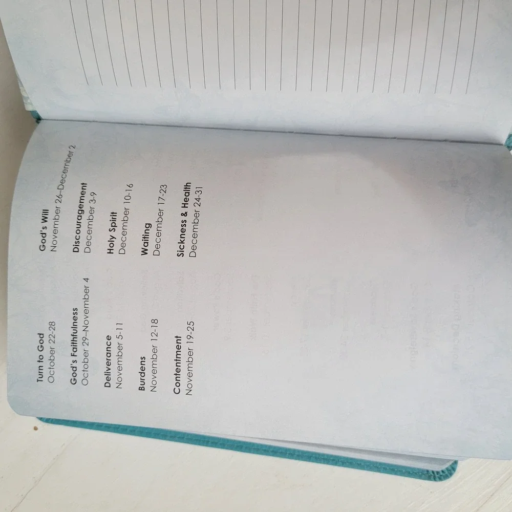 Cherie Hill He Whispers Your Name 365 Devotion Teal Faux Leather Devotional Book
